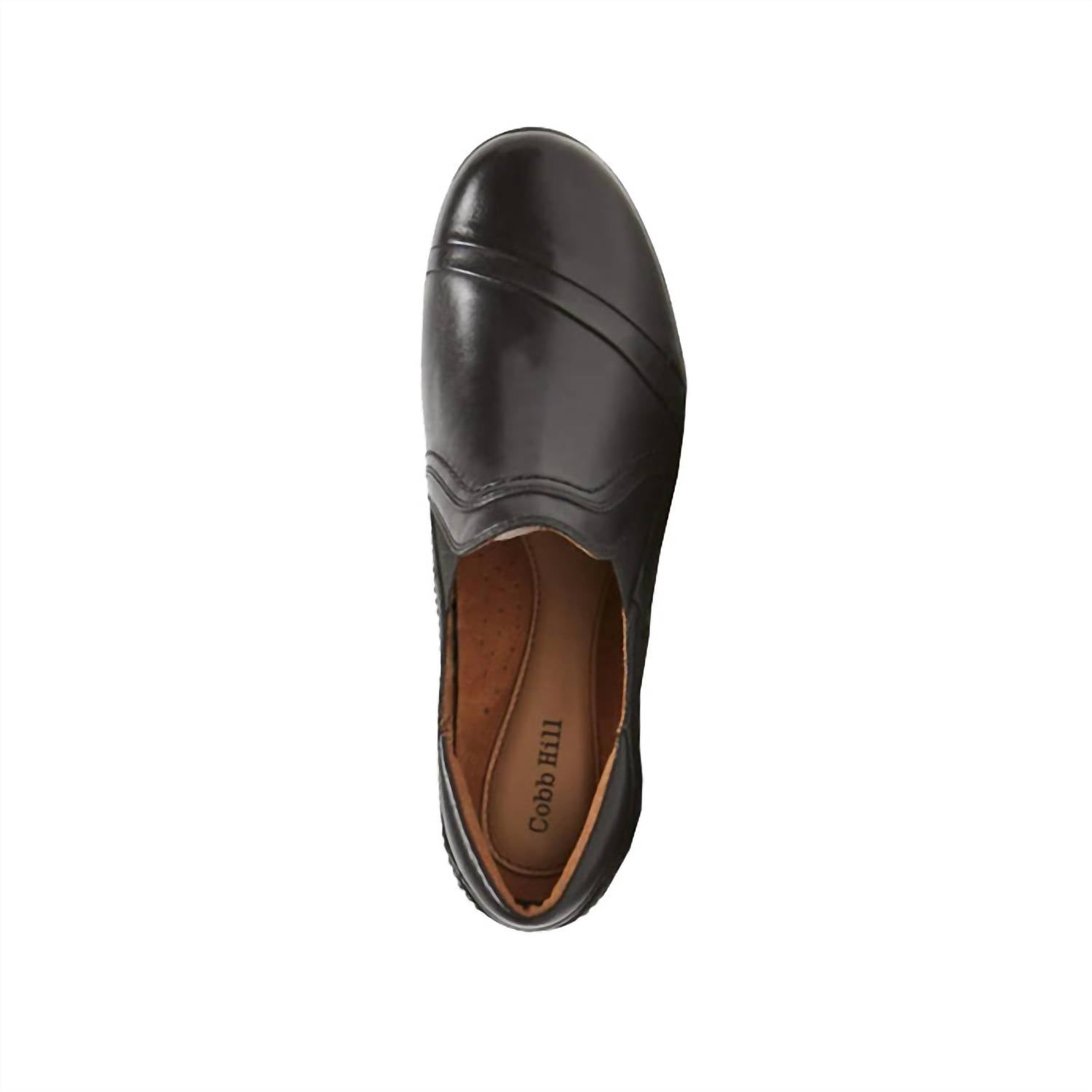 Cobb Hill Women's Laurel Slip On in black - women's heels - detail view