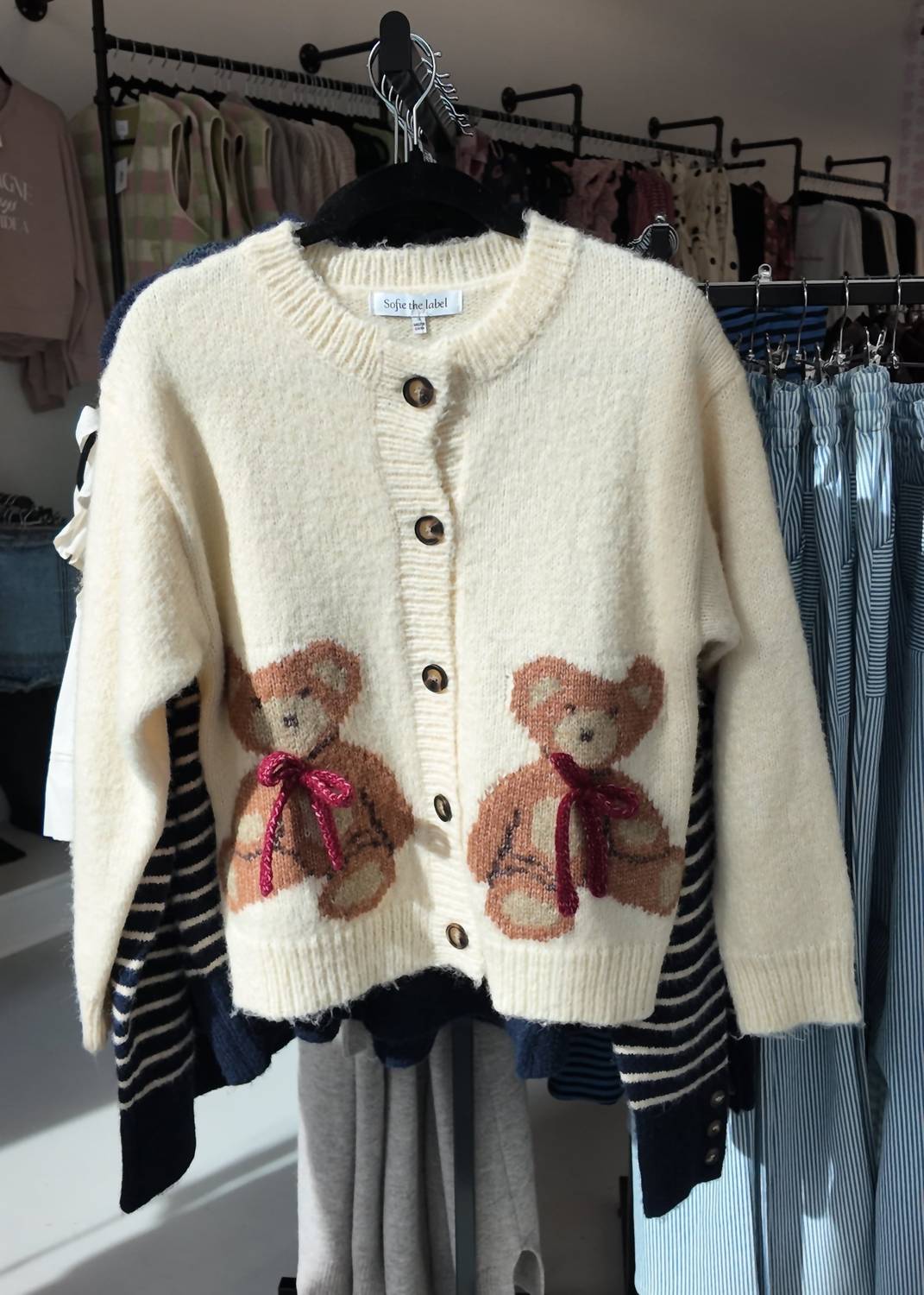 Sofie the Label Teddy Cardigan in cream - women's cardigan - view 5
