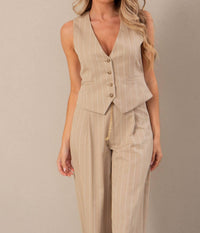 Ferrache - Pinstripe Button-Front Tailored Vest