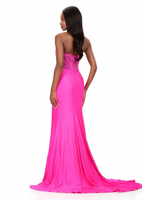 Ashleylauren - Strapless Lace Embroidered Gown