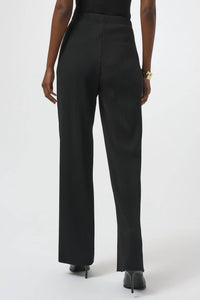 Joseph Ribkoff Pleated Wide Leg Pants in black - women's pants - detail view