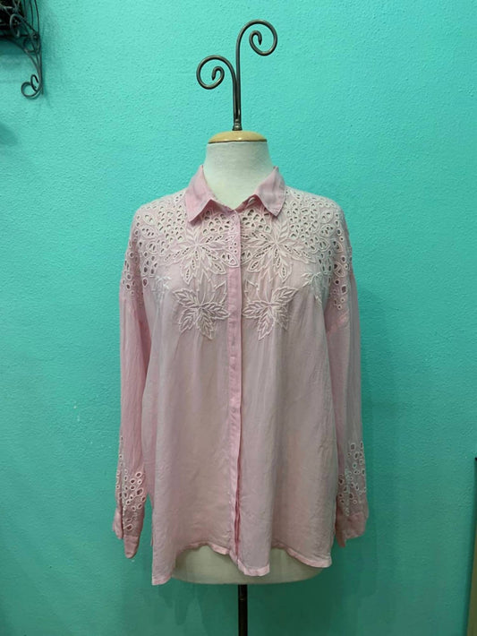 Johnny Was - LOTUS EYELET BUTTON DOWN