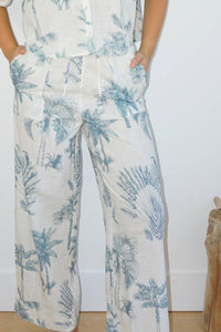 NIBI MTK Brenna Pants in faded teal palms - women's pants - view 5