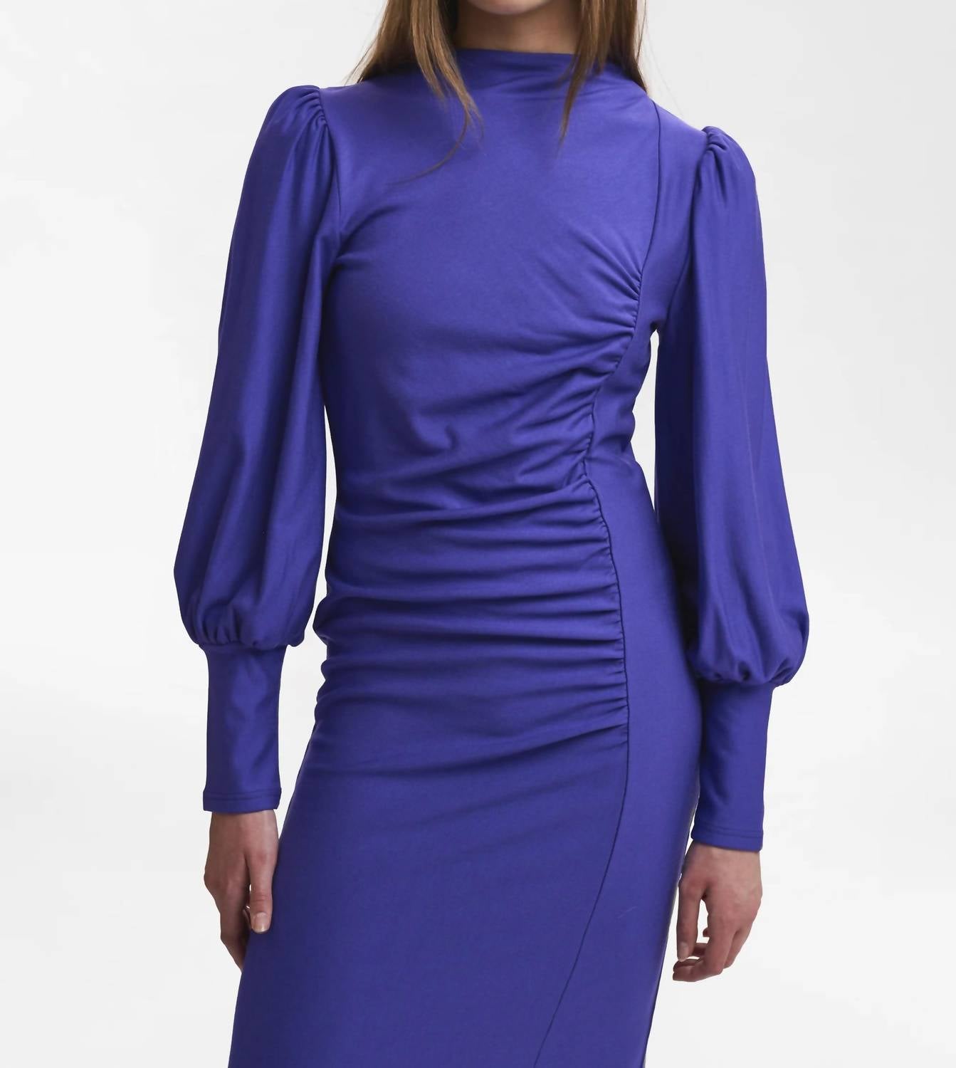 Gestuz RIFAGZ PUFF DRESS in deep blue - women's dress - detail view