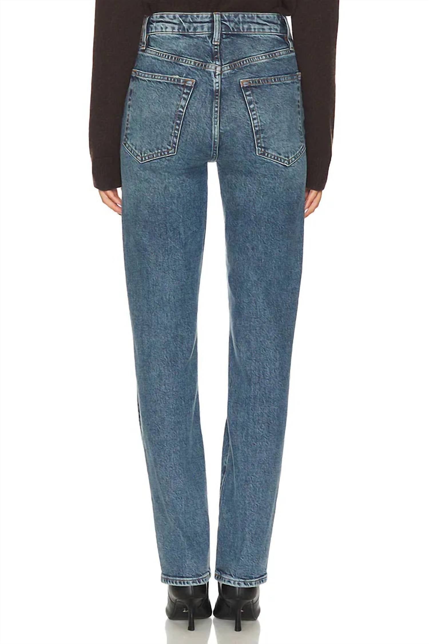 FRAME Ruler Straight Leg Jeans in halo - women's jeans - detail view
