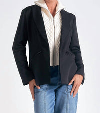 ELAN Celine Blazer-sweater in black - women's jacket