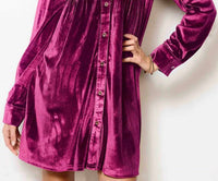 La Miel - Velvet Mini Shirt Dress