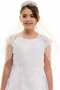 Petite Adele - Girl's Veil With Stella Maris Tiara