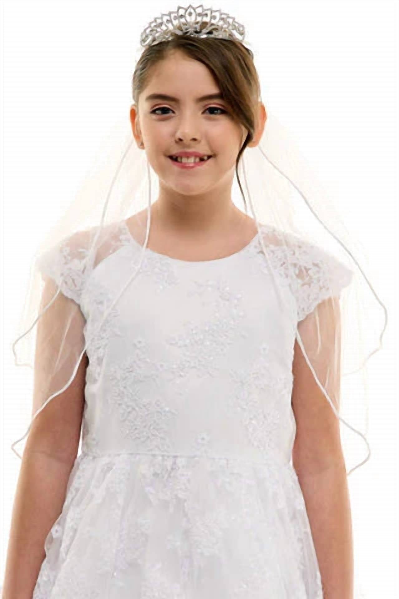 Petite Adele - Girl's Veil With Stella Maris Tiara