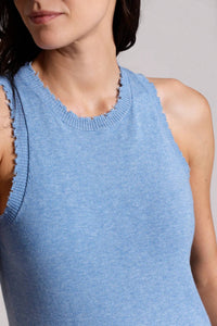 Minnie Rose - Cotton Cashmere Frayed Tank