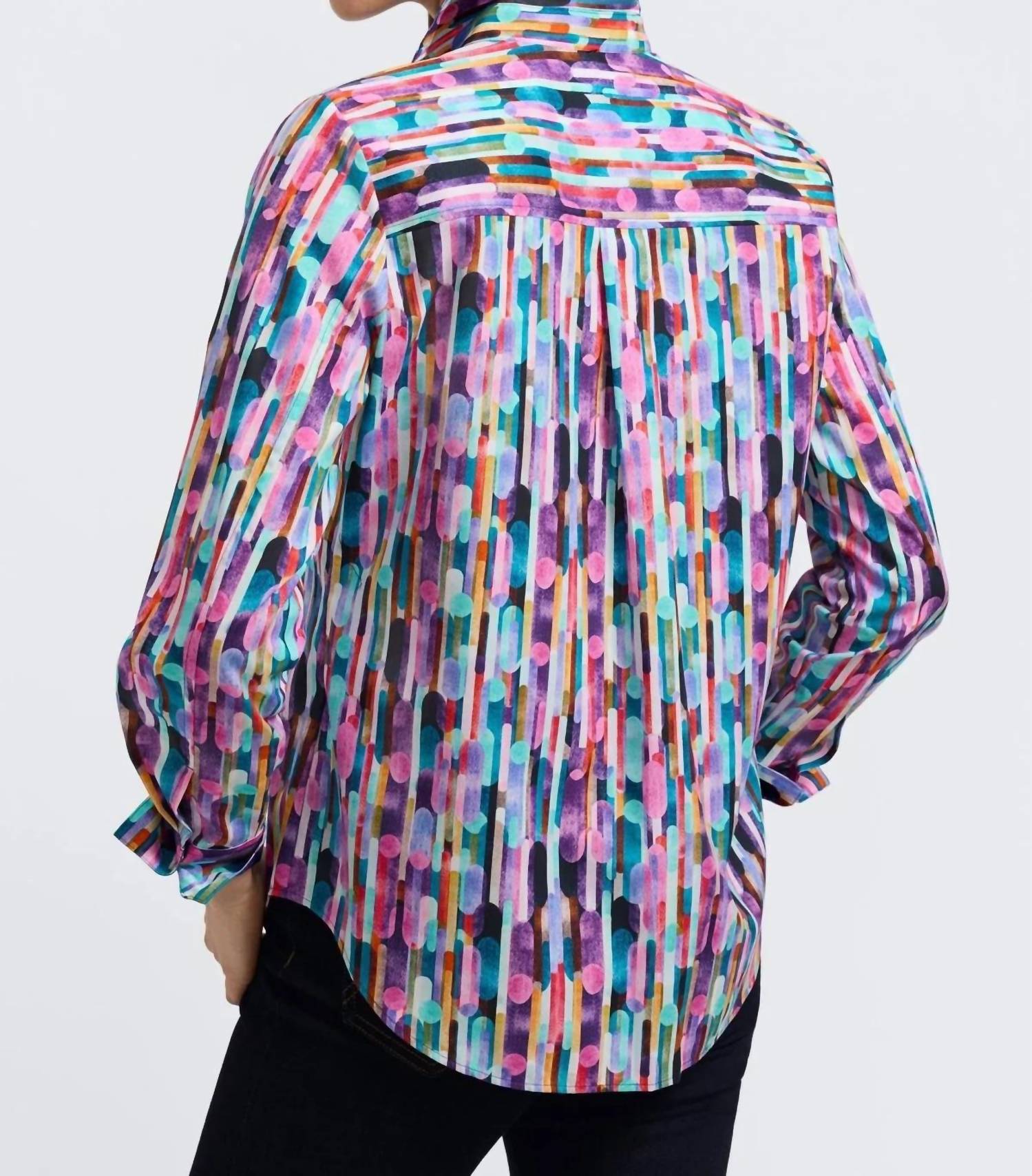 Foxcroft - Bella Long Sleeve Prism Popover Top