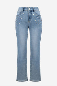 Joseph Ribkoff - Slim Leg Jeans with Pearls and Studs