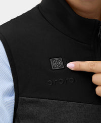 Ororo Augusta Heated Sweater Fleece Vest in dark heather gray - women's jacket - view 5