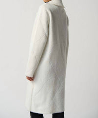 Joseph Ribkoff - Quilted Fuzzy Knit Long Sleeve Coat