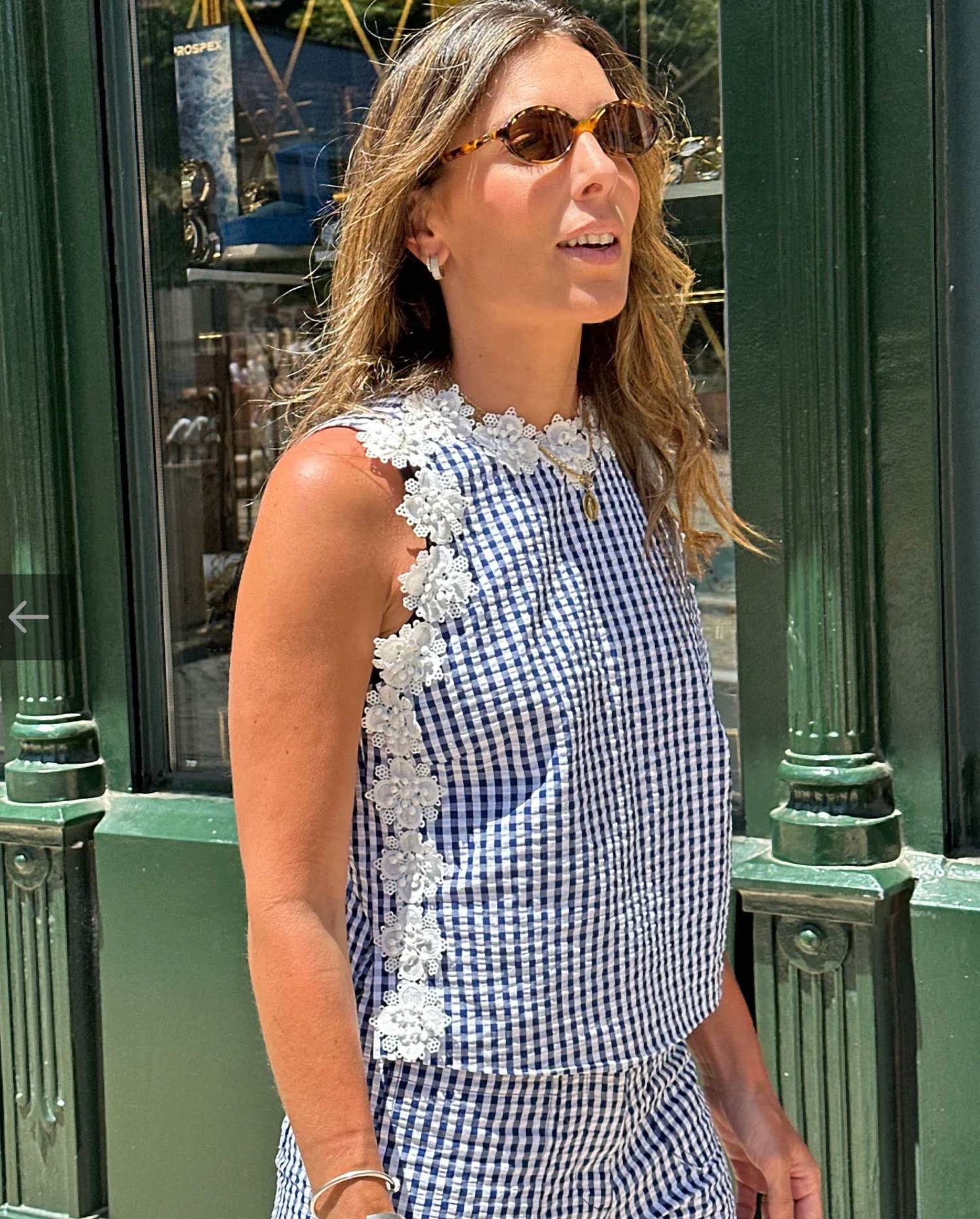 Vilagallo - Women's Vichy Gingham Top