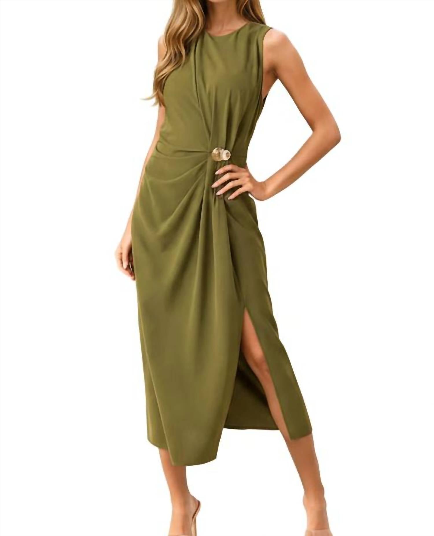 Entro - Rachel Side Ruching Midi Dress