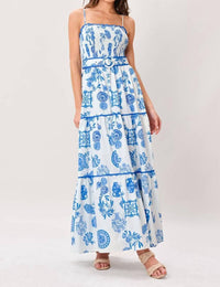 Flying Tomato - Printed Woven Maxi Dress