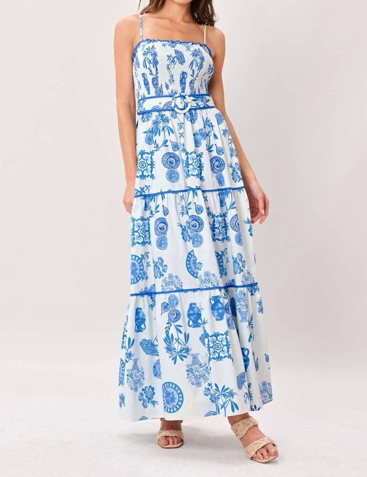 Flying Tomato - Printed Woven Maxi Dress