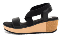 YELLOWBOX Women's Maldive Wedge Sandal in black - women's sandal - detail view