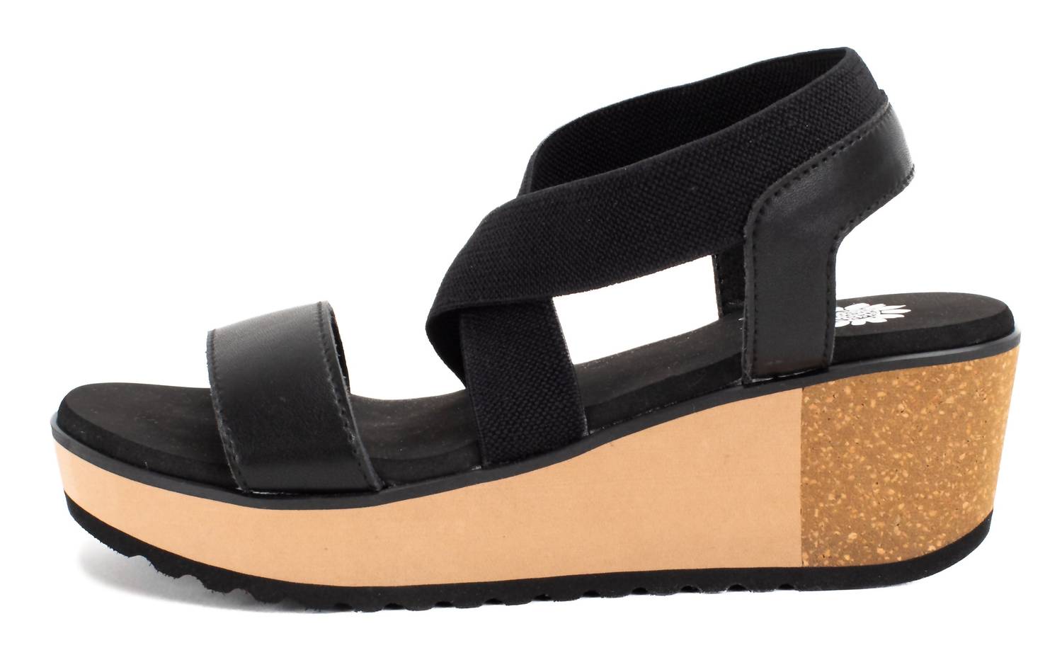YELLOWBOX Women's Maldive Wedge Sandal in black - women's sandal - detail view