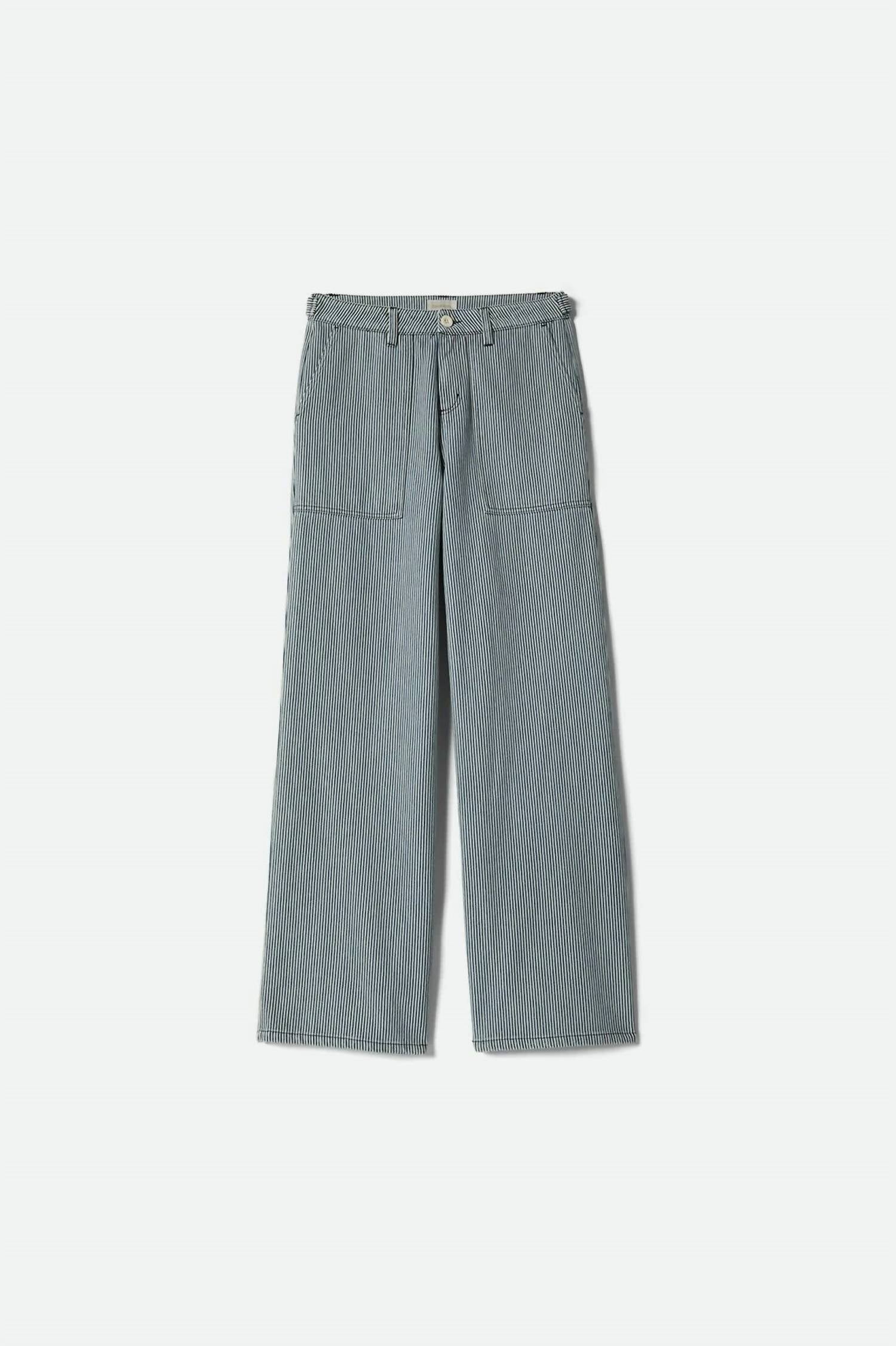 Brixton Jane Utility Wide Leg Pants in off white mood indigo - women's jeans - view 4