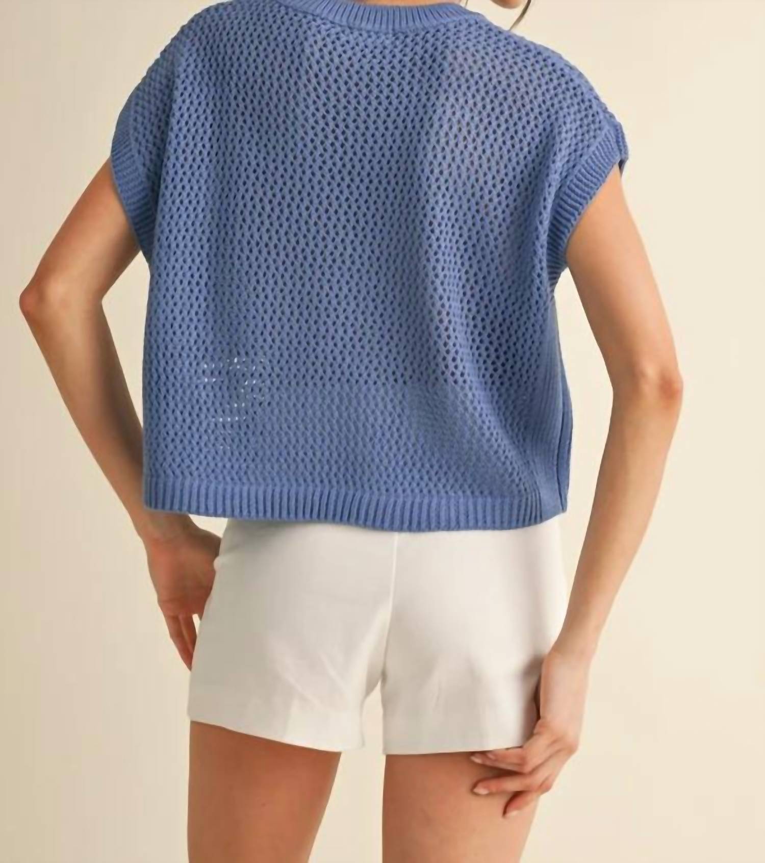 Anniewear - American Flag Open Knit Sweater Top