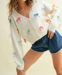 Cloud Ten - Colorful Bow Cardigan