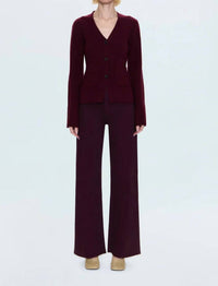 PISTOLA Penny High Rise Wide Leg Pant in claret - women's pants