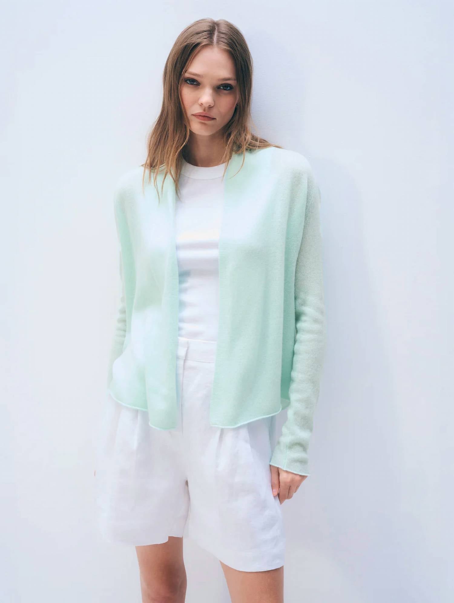 White + Warren - Cashmere Mini Trapeze Cardigan