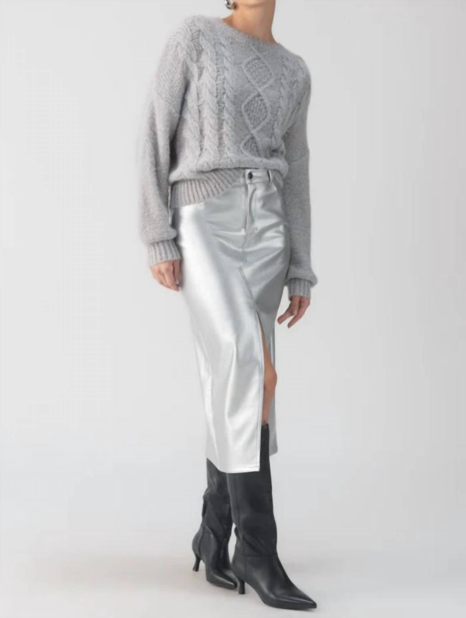 Sanctuary - Leather Like Leather Midi Skirt