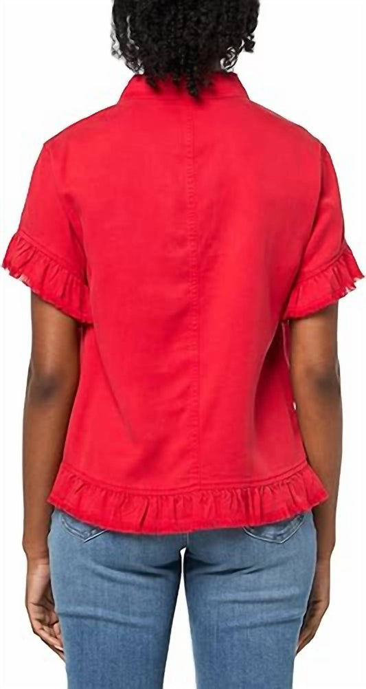 Multiples - Short Sleeve Two Pocket Jacket Top