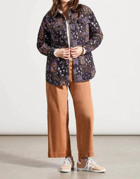 TRIBAL Printed Quilted Jacket in black - women's jacket