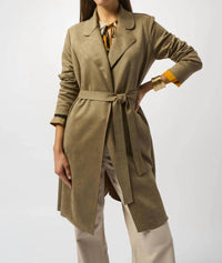 Joseph Ribkoff - Faux Suede Belted Trench Coat