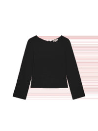 Nation LTD Tavin Tie Back Long Sleeve Top in jet black - women's blouse - view 5