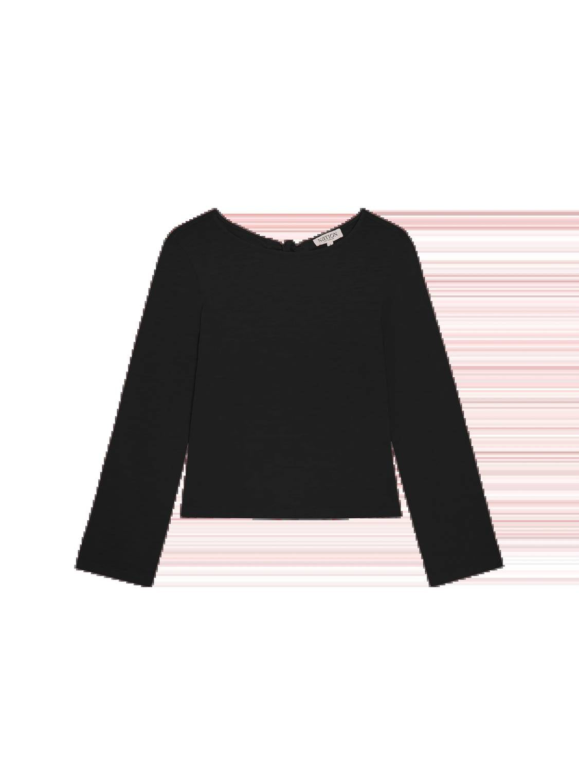 Nation LTD Tavin Tie Back Long Sleeve Top in jet black - women's blouse - view 5