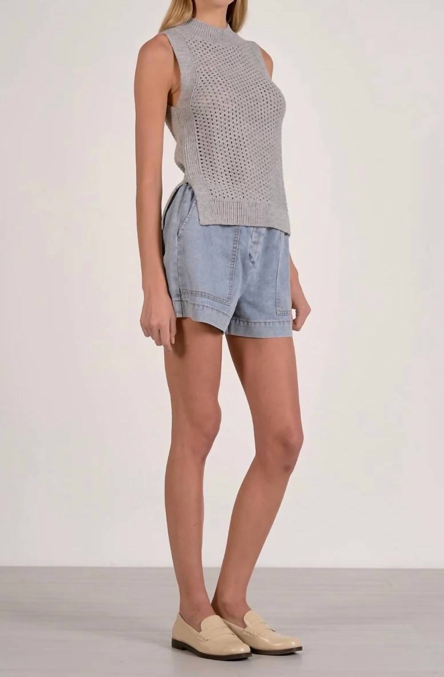 Elan - Luna Neck Knit Tank Top
