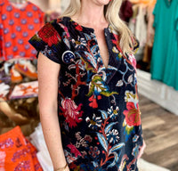 La Plage - Friday Velvet Floral Mini Dress