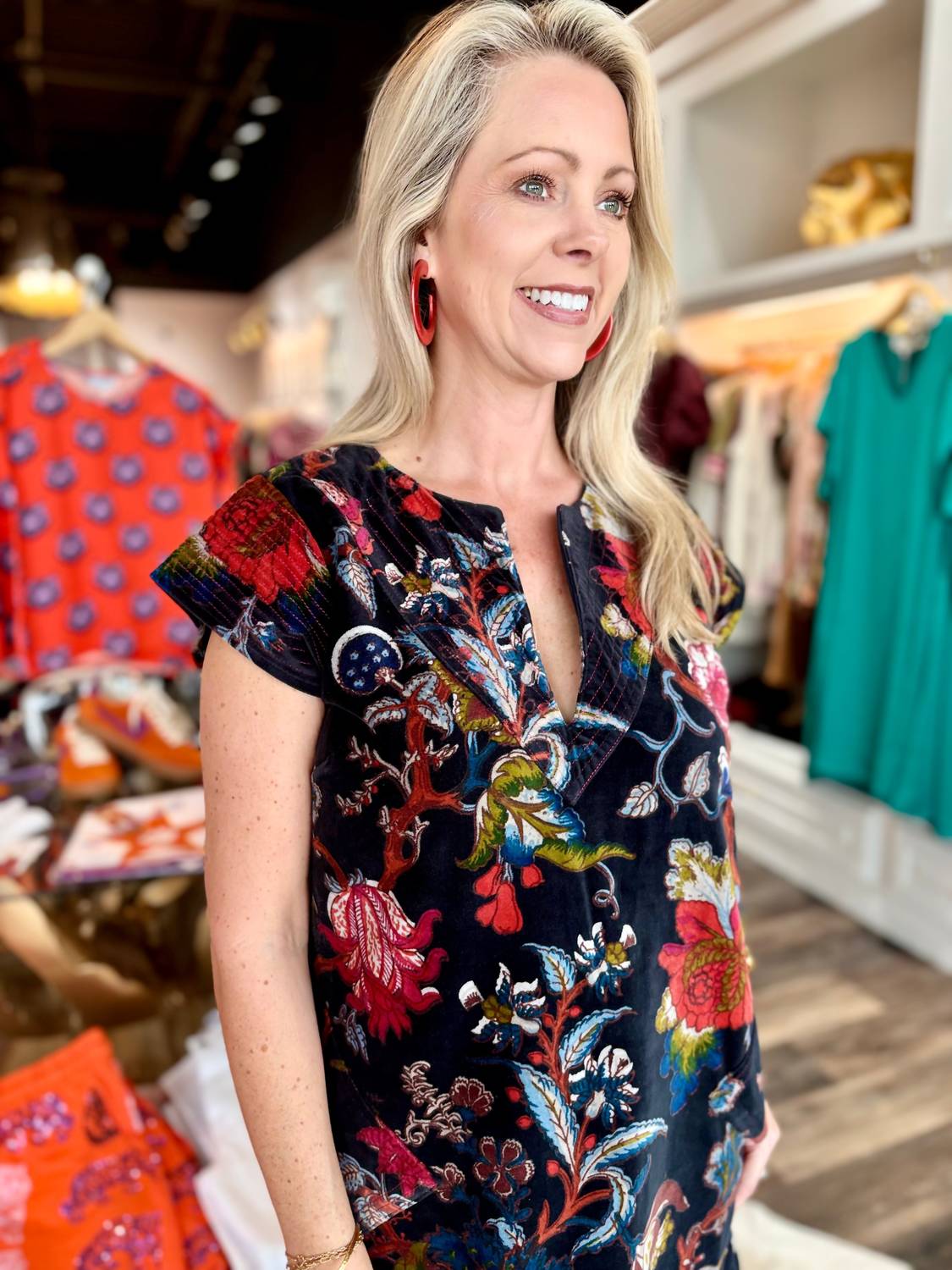 La Plage - Friday Velvet Floral Mini Dress