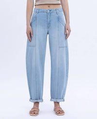 Vervet By Flying Monkey - Kate Super High Rise Cuffed Ankle Barrel Jeans