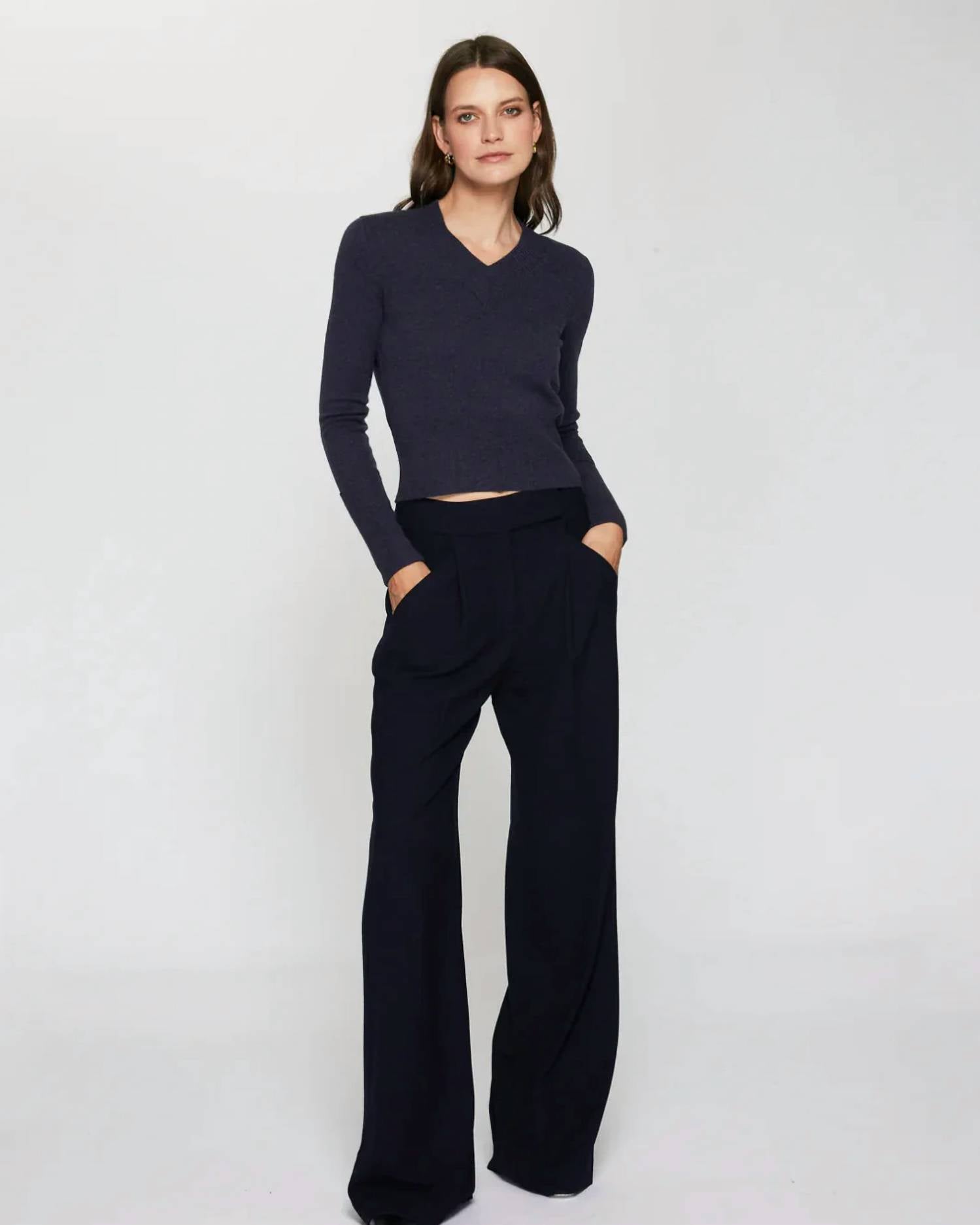 Autumn Cashmere - V Neck With High Cuffs Sweater