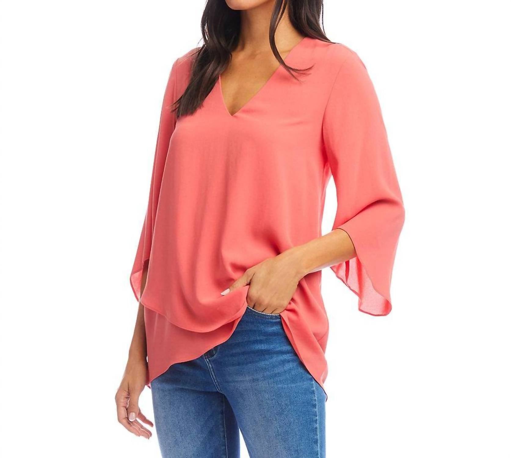 Karen Kane - Bracelet Sleeve Asymmetric Top