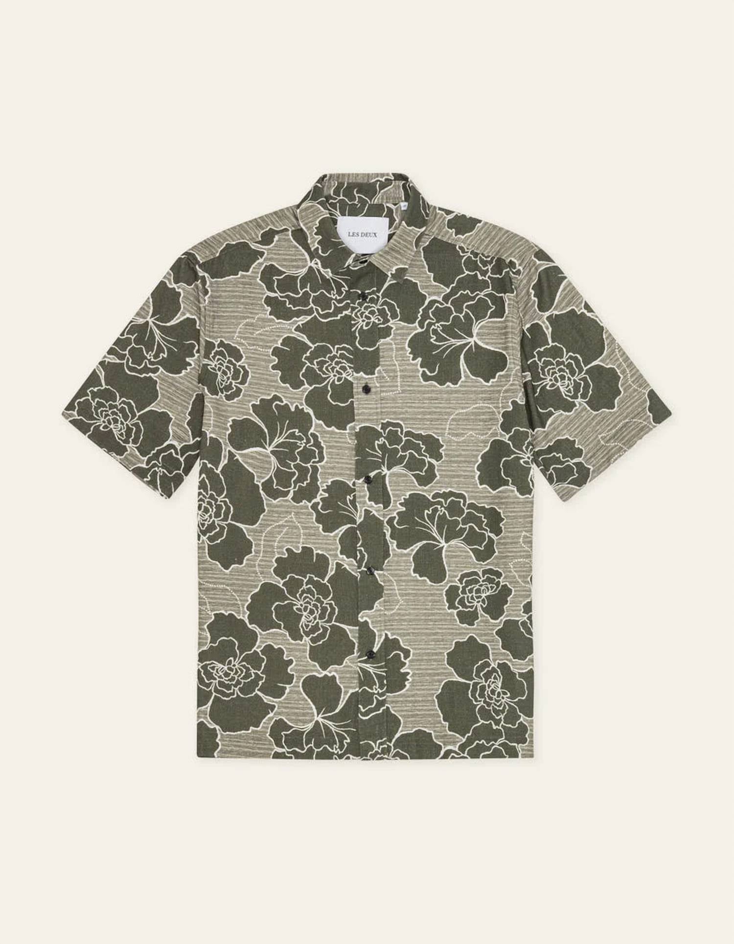 Les Deux - Charlie Poppy Aop Short Sleeve Shirt