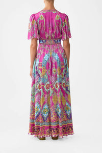 Camilla - Shaped Waistband Dress With Flutter Sleeves