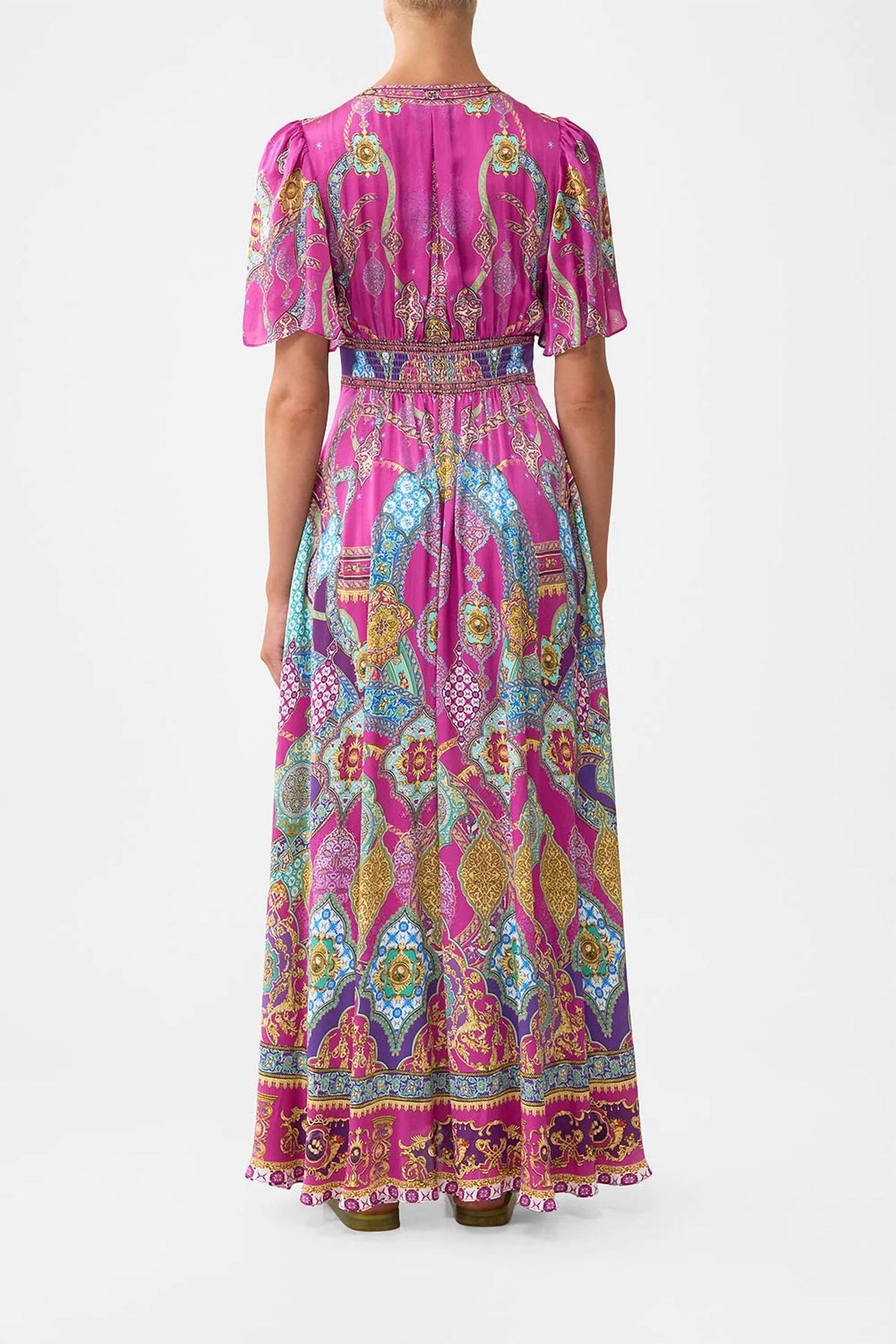 Camilla - Shaped Waistband Dress With Flutter Sleeves
