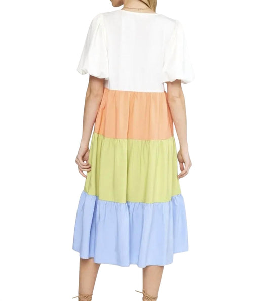 Entro - Colorblock Midi Dress
