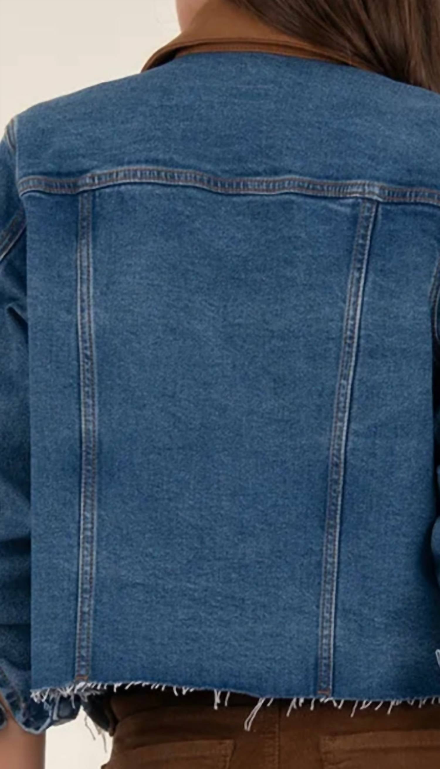 KUT FROM THE KLOTH Women's Kerry Cropped Jacket in affined - women's jacket - detail view