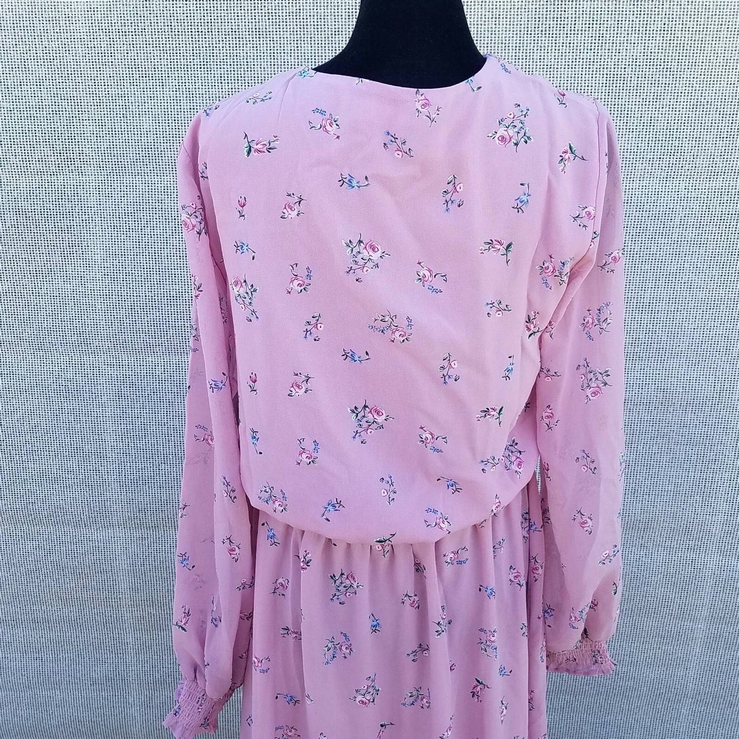 1.State - Asymmetrical Long Sleeves Floral Dress