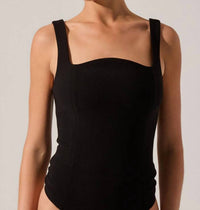 ASTR Kendal Sleeveless Bodysuit in black - women's shirt - detail view