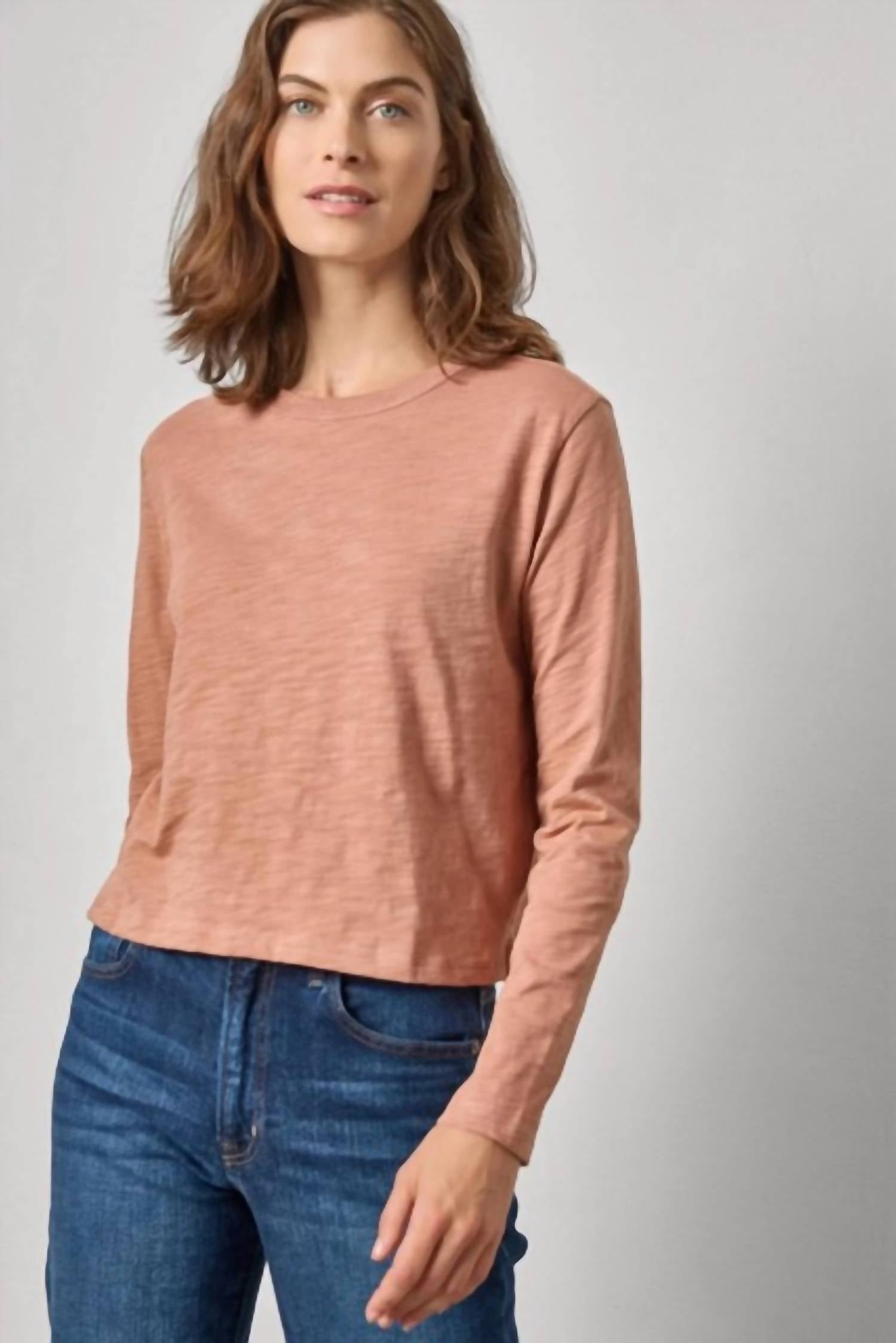 Lilla P - Long Sleeve Cropped Boyfriend Tee