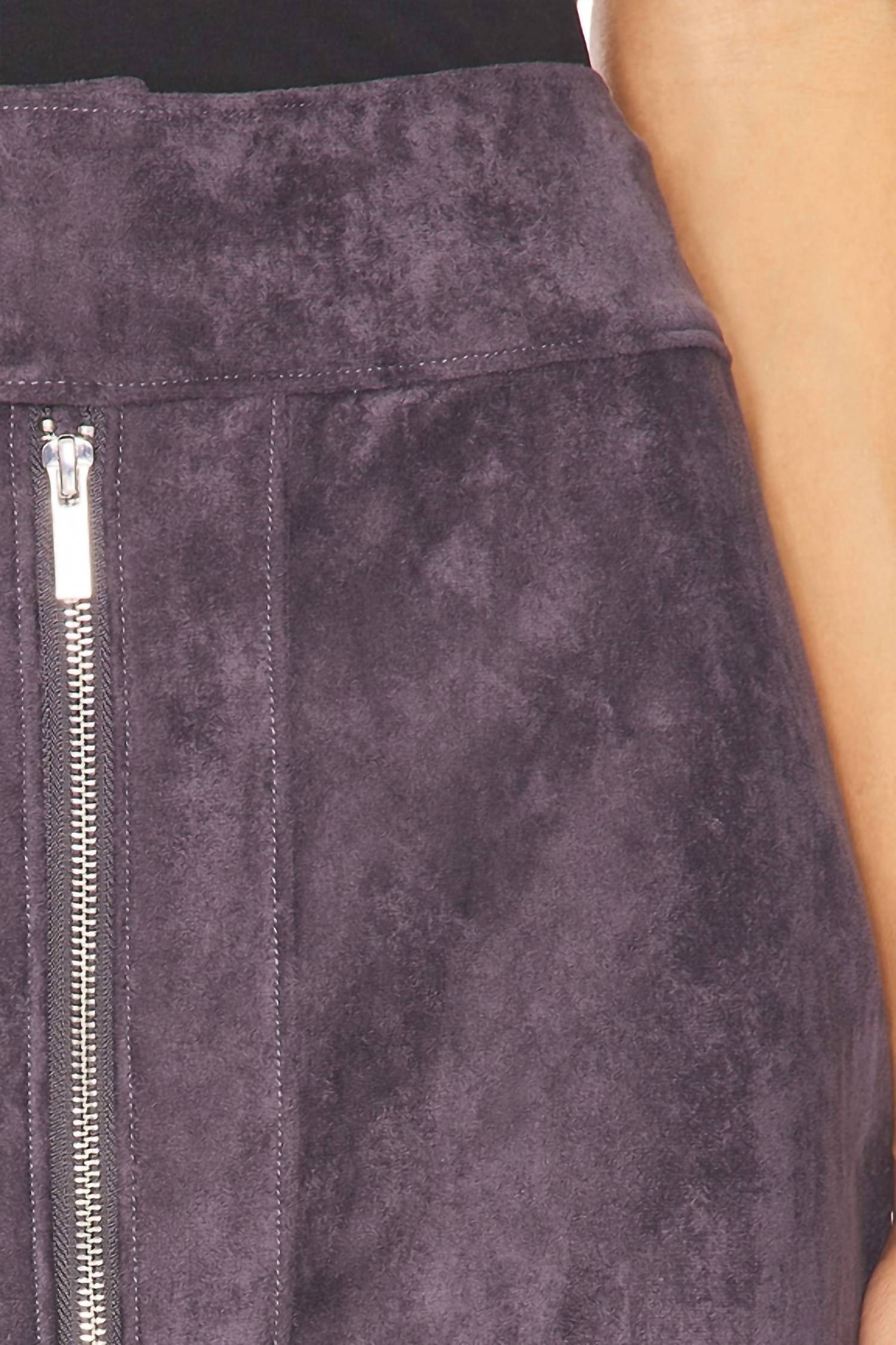 Amanda Uprichard Becker Mini Skirt in graphite suede - women's skirt - view 6